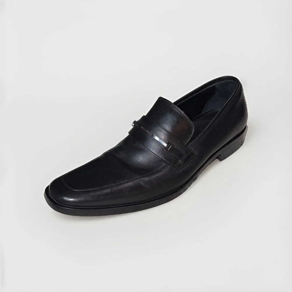 Hugo Boss Men's Carl Black Horse Bit Leather Loafers Dress Shoes US Size 10.5
